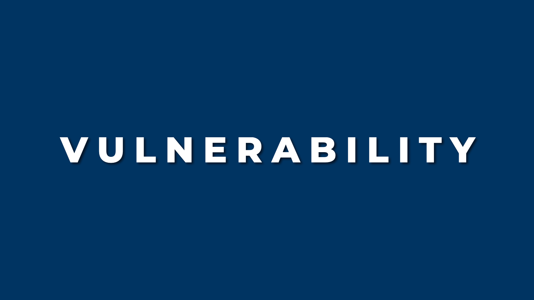 Blue slide with the word "Vulnerability"