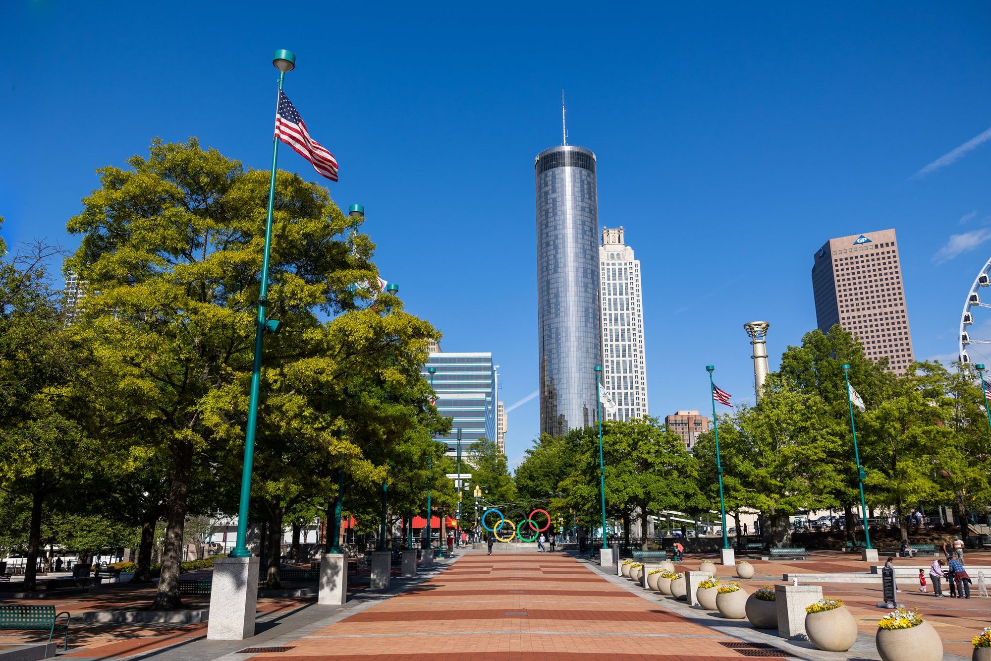 The Westin Peachtree Plaza as seen from Centenial Olympic Park in Atlanta